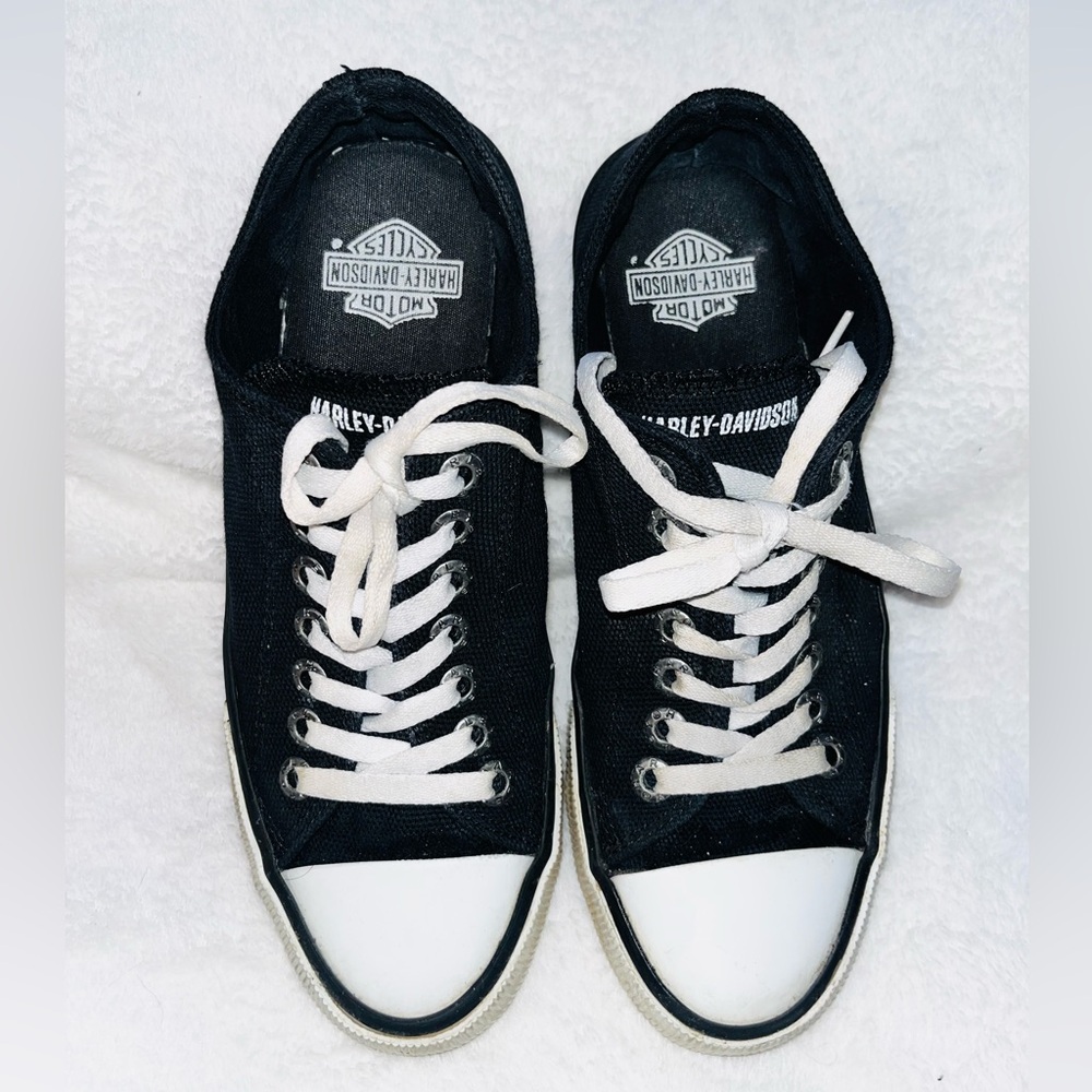 Harley-Davidson Black and White Sneakers sz 9 - Picture 2 of 8